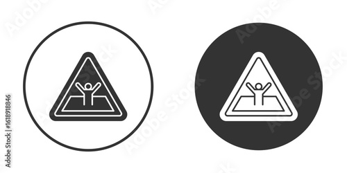 Mud warning signs, flat vector simple element illustration from editable concept