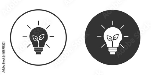 Lightbulb with leaf icon, flat vector simple element illustration from editable concept