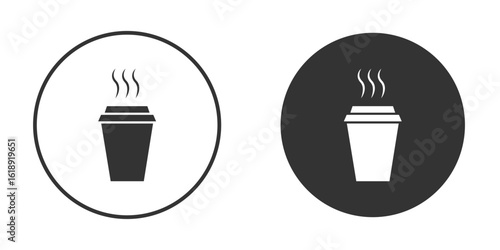 Hot coffee cup icon, flat vector simple element illustration from editable concept