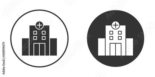 Hospital building icon, flat vector simple element illustration from editable concept