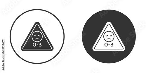 Age warning signs, flat vector simple element illustration from editable concept