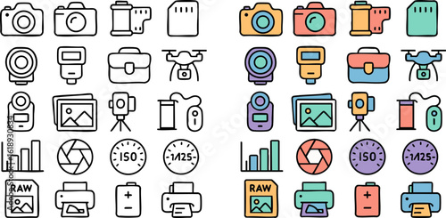 Photography Equipment and Accessories Icons 2.