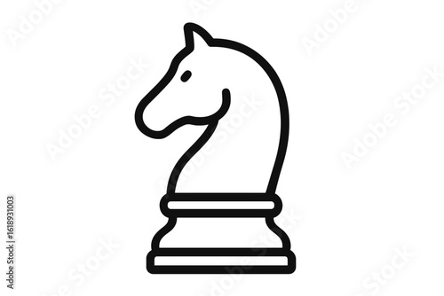 Vector illustration of a white knight chess piece