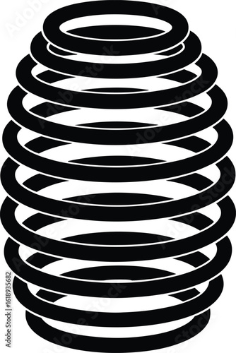 Helical Spring Coil Vector Icon Silhouette Illustration