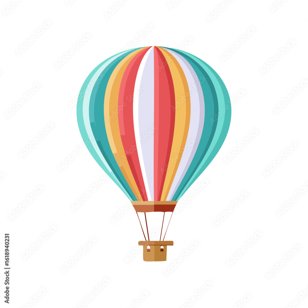 Naklejka premium Colorful Hot Air Balloon Icon Isolated on a Transparent Background