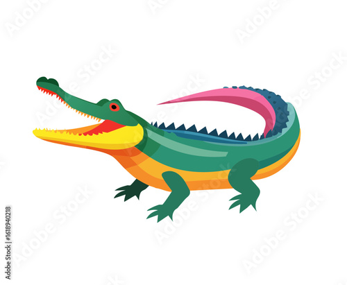 Colorful Aligator Isolated ...