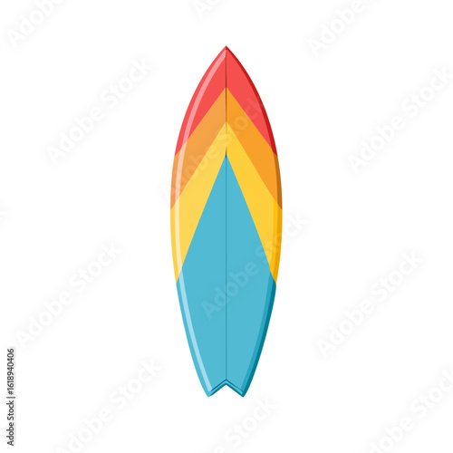 Colorful Surfboard Isolated on a Transparent Background
