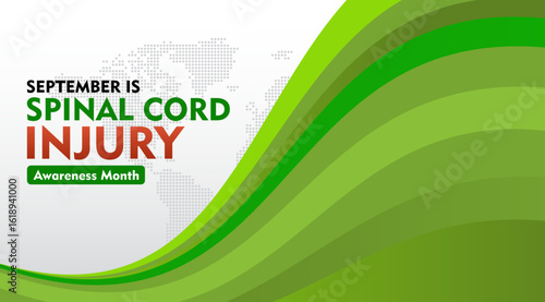 Spinal Cord Injury Awareness Month. observed every year in September. Suitable for background, banner, card, poster, SCI education poster for web and social media campaign