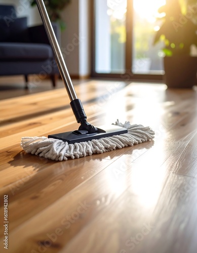 Wallpaper Mural Cleaning wooden floor with mop Torontodigital.ca
