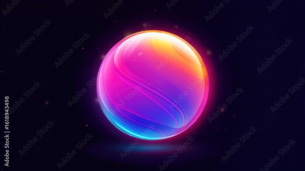 Obraz premium Vibrant sphere on dark background