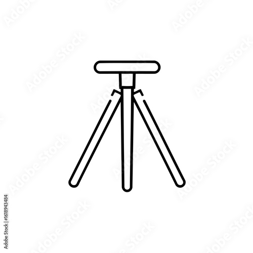 Minimalist Tripod Illustration Device for Stabilization Three Legged Stand Photography and Videography Equipment Support