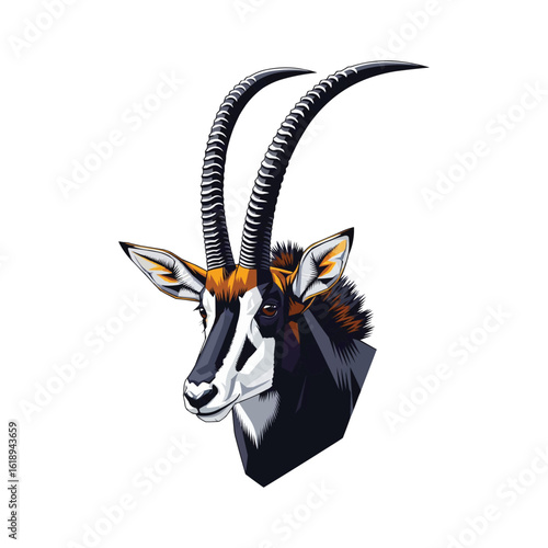 Majestic Sable Antelope Head with Impressive Curved Horns
