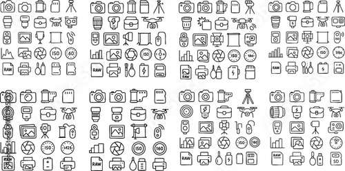 Photography Equipment Icons Set 1.
