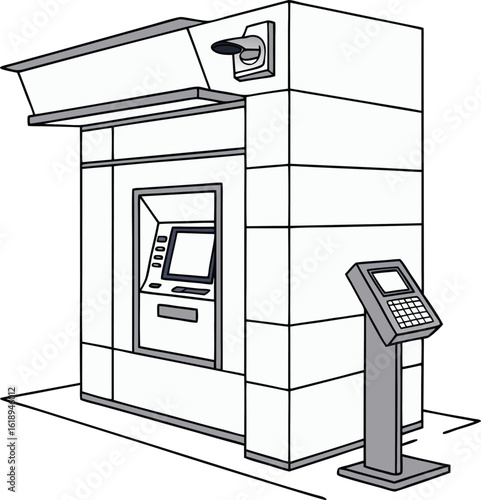vector illustration of atm machine