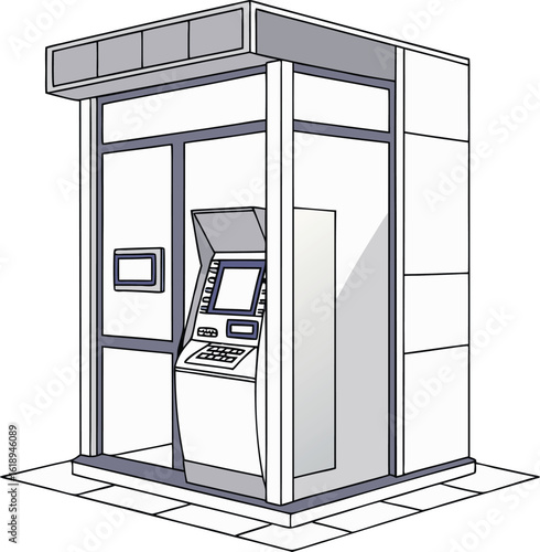 vector illustration of atm machine