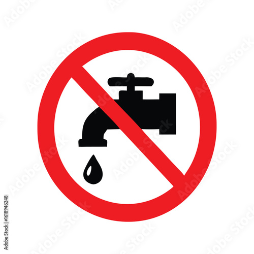 No Water Symbol Water Conservation Drought Restriction Icon Concept