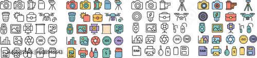 Photography Equipment Icons Set 5.