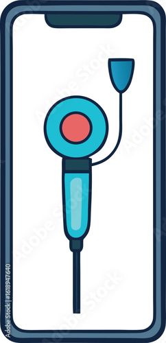 Digital otoscope connected to smartphone with vivid user interface design