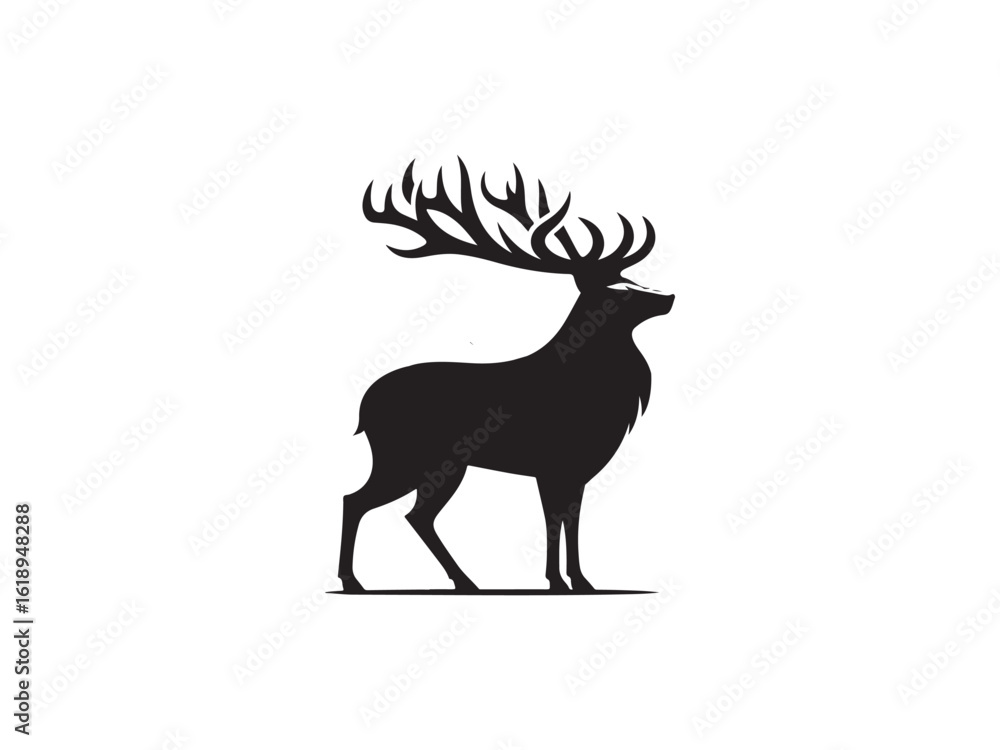 Obraz premium deer silhouette vector illustration