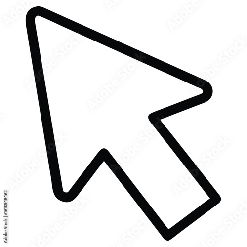 Computer Cursor Arrow Icon Mouse Pointer Simple Vector Graphic