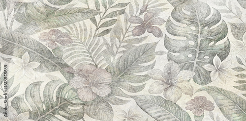 Colorful ceramic wall tiles and mural decoration. Abstract damask patchwork pattern with geometric and floral ornaments © Feoktistova