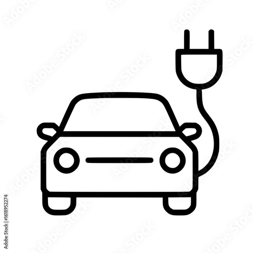 Electric Car Icon Illustration