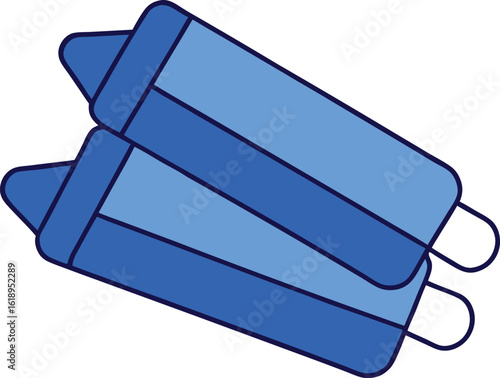 Sapphire blue otoscope speculum pack stacked on white background medical illustration