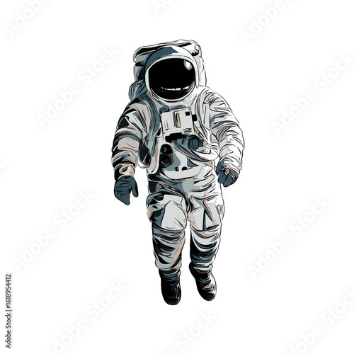 An astronaut floating weightlessly in the vast expanse of space.