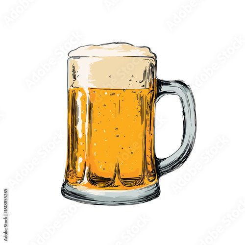 A refreshing mug of frothy beer ready to quench your thirst.