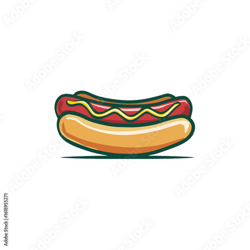 A mouthwatering hotdog with condiments.