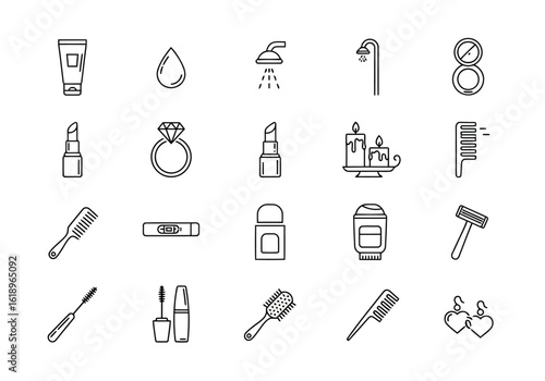 Beauty and personal care icons hygiene grooming vector