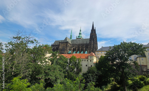 St. Vitus Cathedral Behind Lush Trees