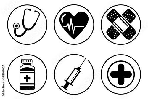set of medical icons vector