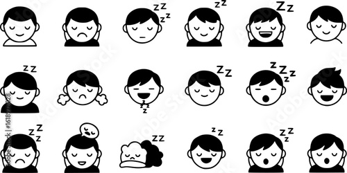 Sleepy zzz icon set. Vector EPS
