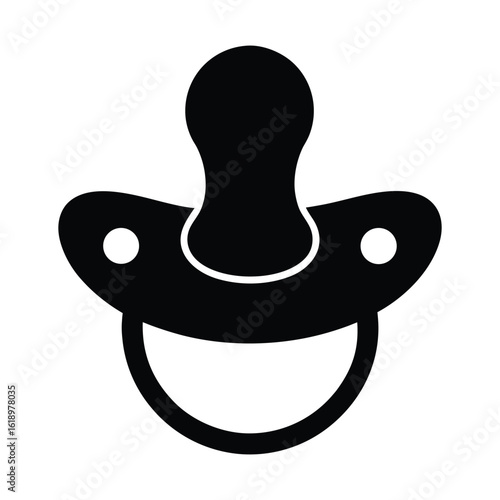 pacifier icon simple black silhouette vector