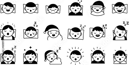 Sleepy zzz icon set. Vector EPS
