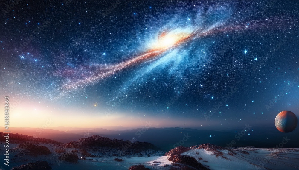 Fototapeta premium exploring the mysteries of galaxies and cosmic phenomena in the night sky