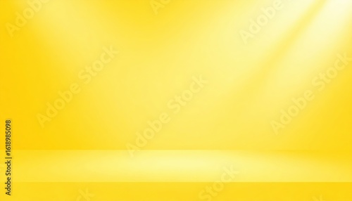 A clean pastel yellow background with scene