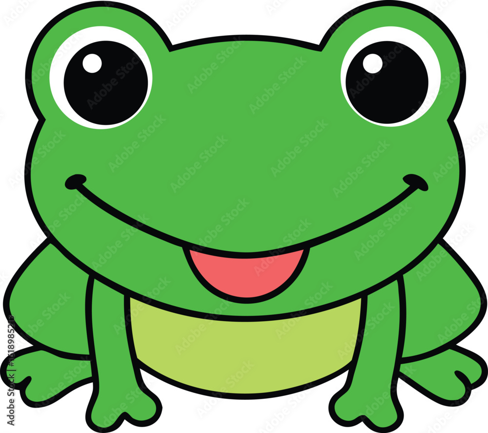 Obraz premium Cute cartoon frog vector 