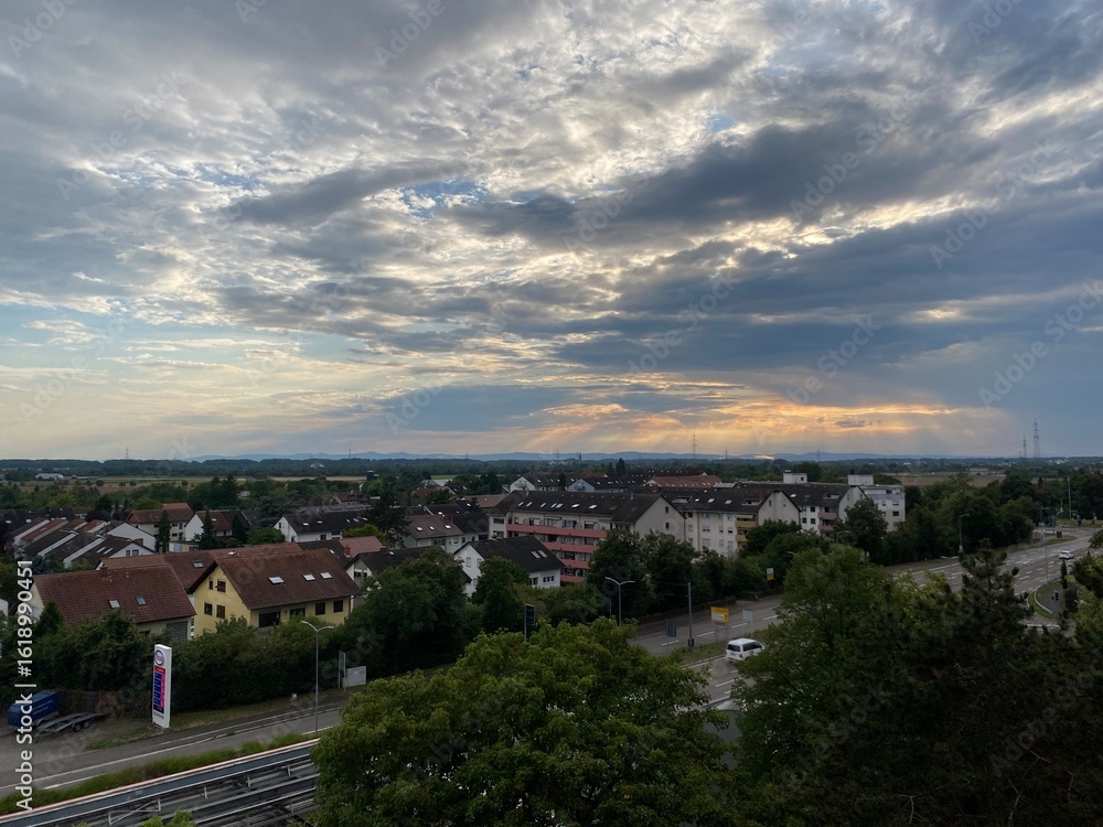 Obraz premium sunset over the river