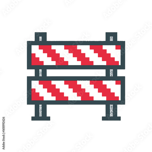 pixel icon road barrier on white background vector
Vector icon pixel art