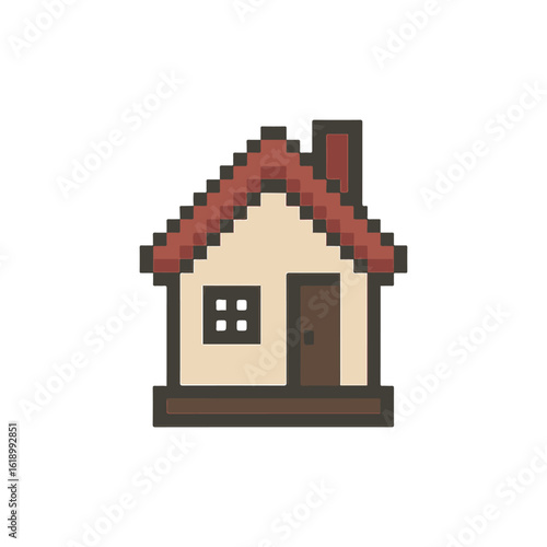 pixel icon house on white background vector
Vector icon pixel art