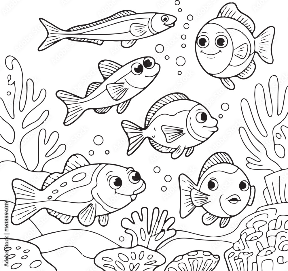 Fototapeta premium fish vector illustration aquatic animal sea life icon design