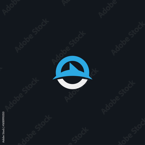 Ocean shark logo icon flat vector design