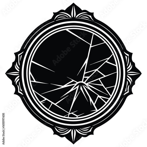 broken mirror vector icon