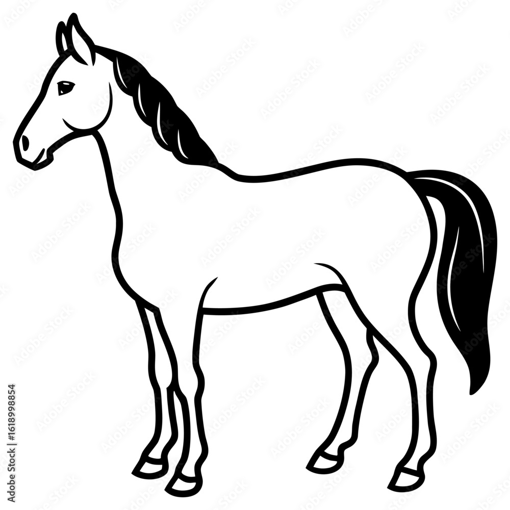 Obraz premium Vector art of horse illustration isolated on white background