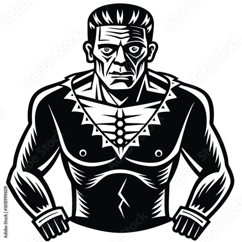 frankenstein body vector icon