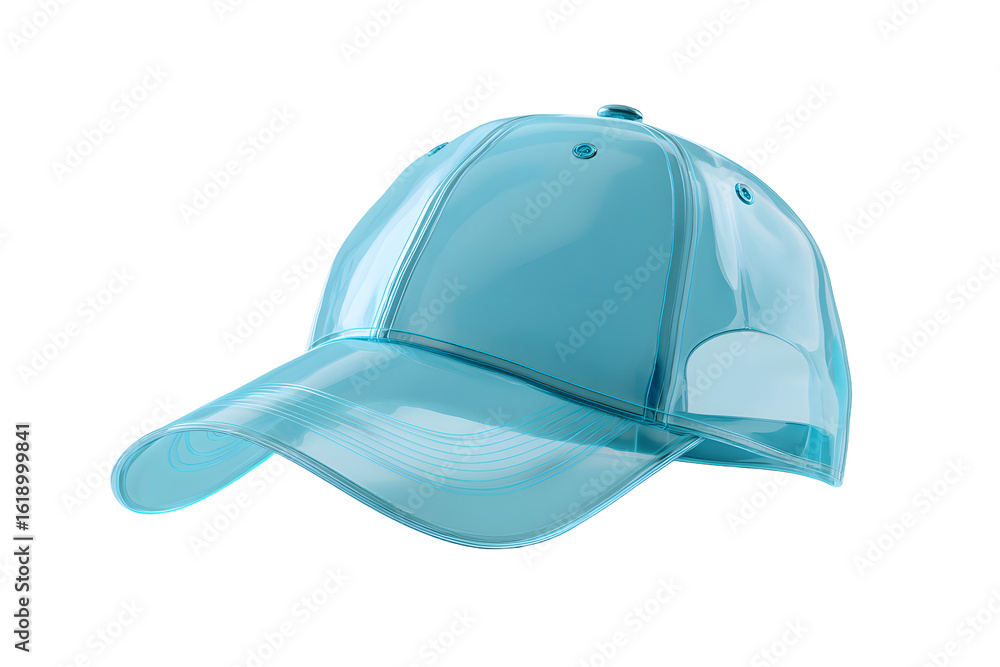 Fototapeta premium Light blue cap with a curved brim on a transparent background