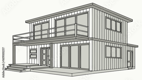 Smart House with Shipping Container, Modern Shipping Container Home, Container house, Container custom home design Plan with Top View for Architectural and Real Estate Design, Small Home
