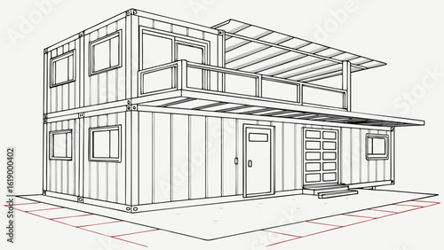 Smart House with Shipping Container, Modern Shipping Container Home, Container house, Container custom home design Plan with Top View for Architectural and Real Estate Design, Small Home